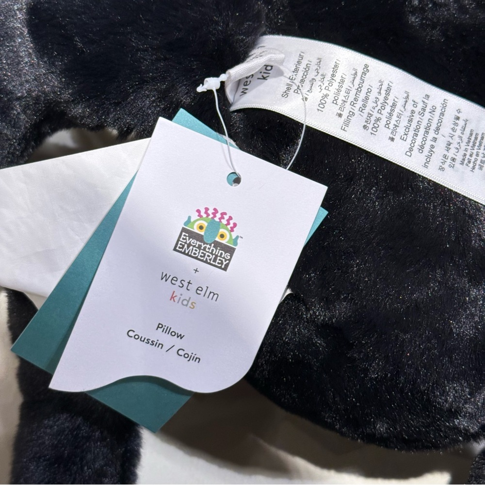 West Elm x Ed Emberley Black Plush Spider Pillow Toy - Picture 5 of 6
